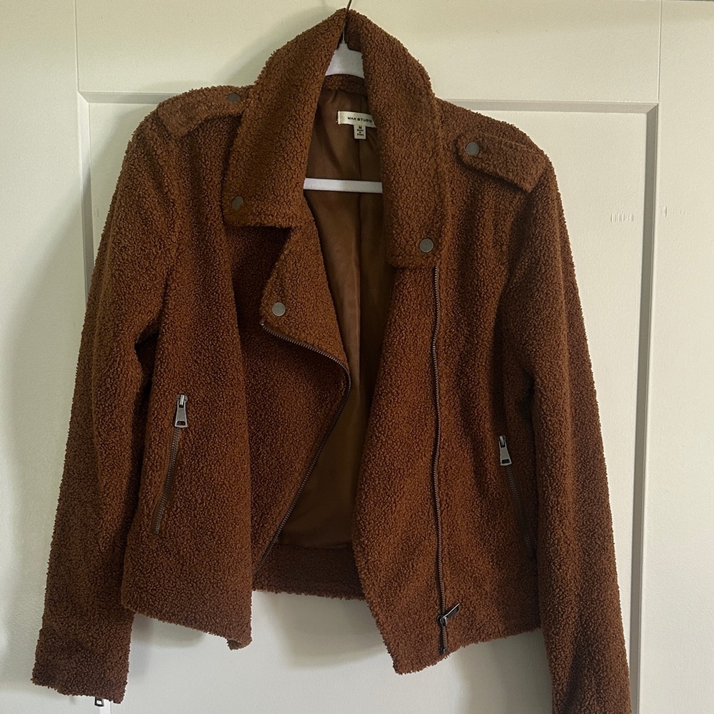 Max Studio Tan Teddy Jacket